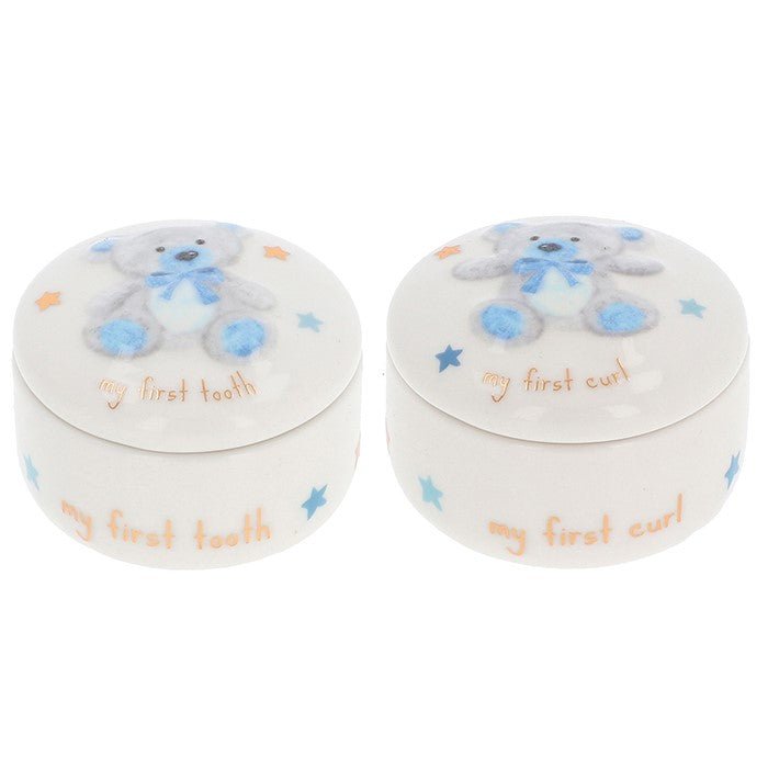 Thoughtful Words 7cm Little Bear Tooth & Curl Box Boy - Old Railway Line Garden Centre