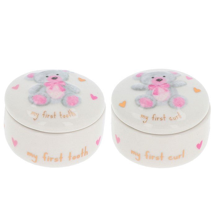 Thoughtful Words 7cm Little Bear Tooth & Curl Box Girl - Old Railway Line Garden Centre
