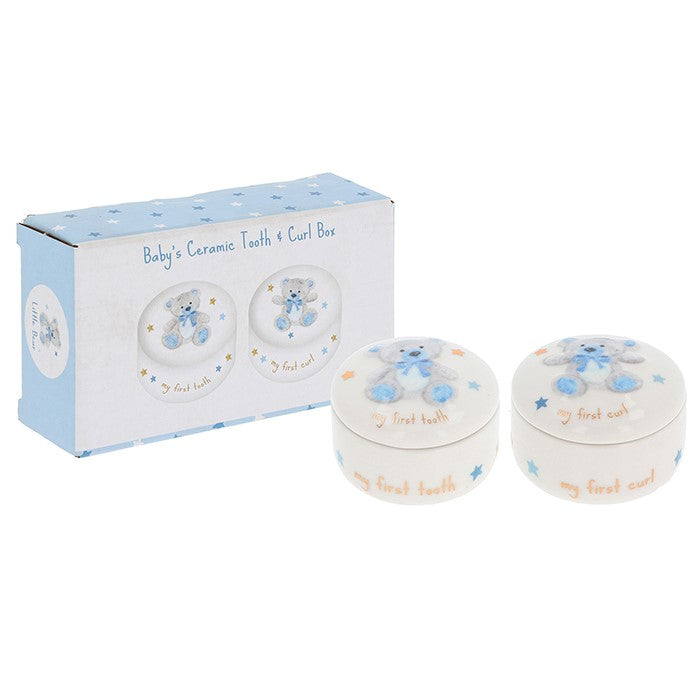 Thoughtful Words 7cm Little Bear Tooth & Curl Box Boy