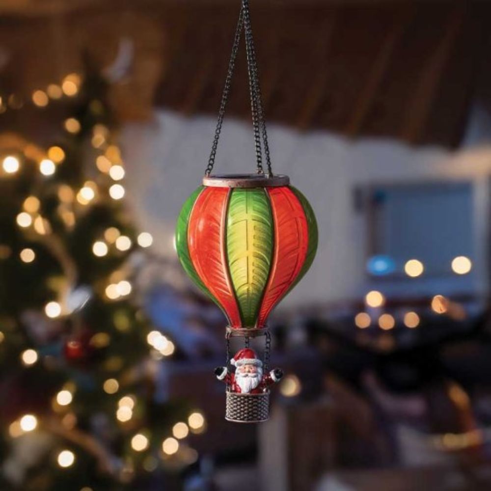 Three Kings 14cm Santa Flaming Balloon Hanging Decoration
