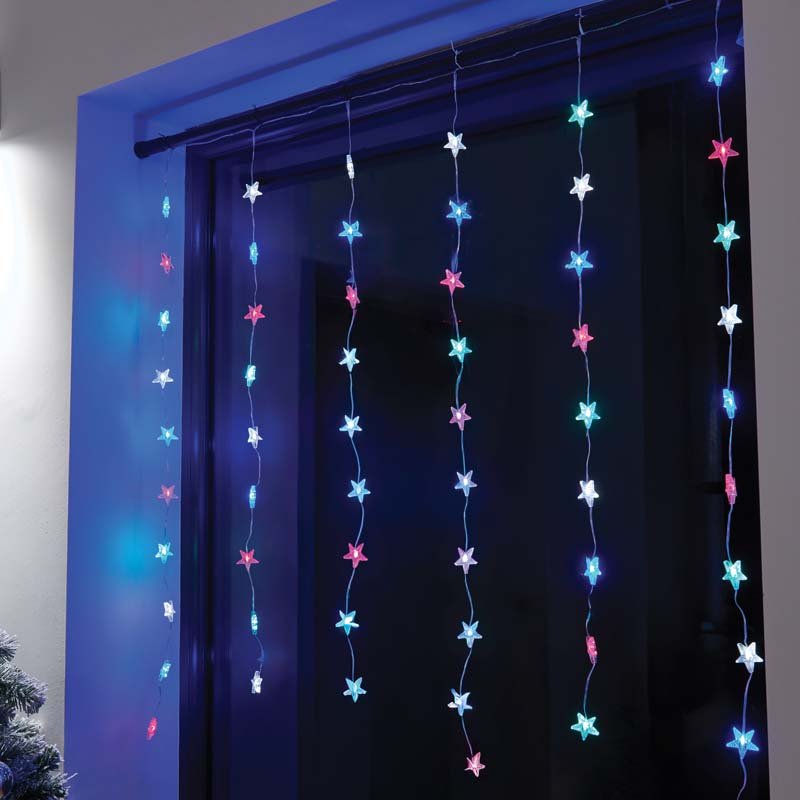 Three Kings 1.1m Multi Colour Starlight Curtain