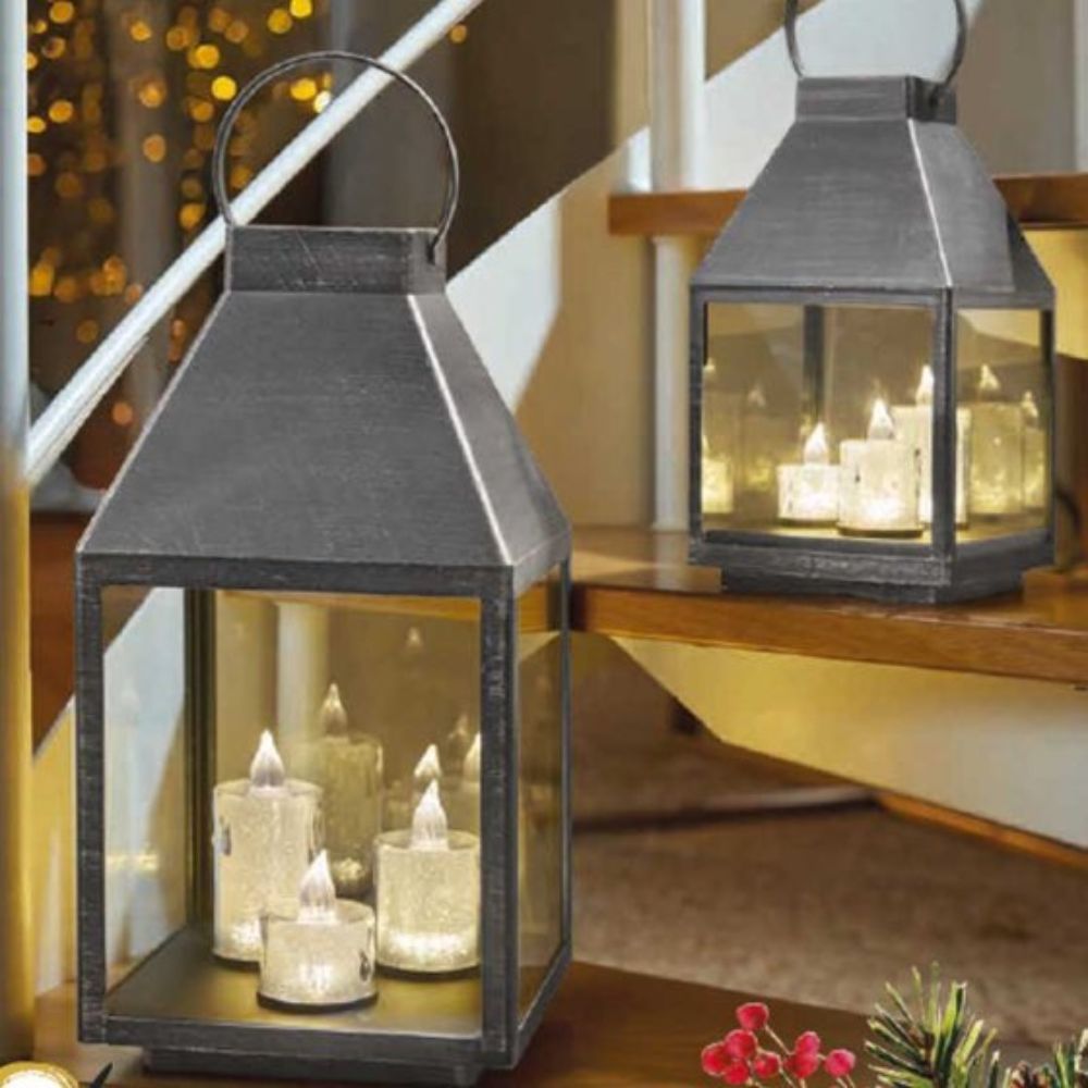 Three Kings 25cm SilverSparkle Lantern