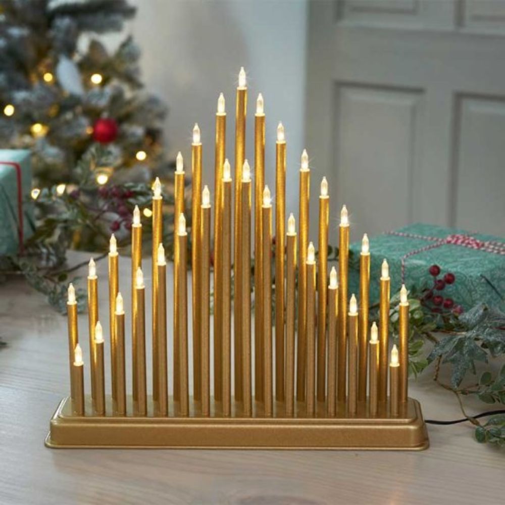Three Kings 34cm Gold LED Candlebridge