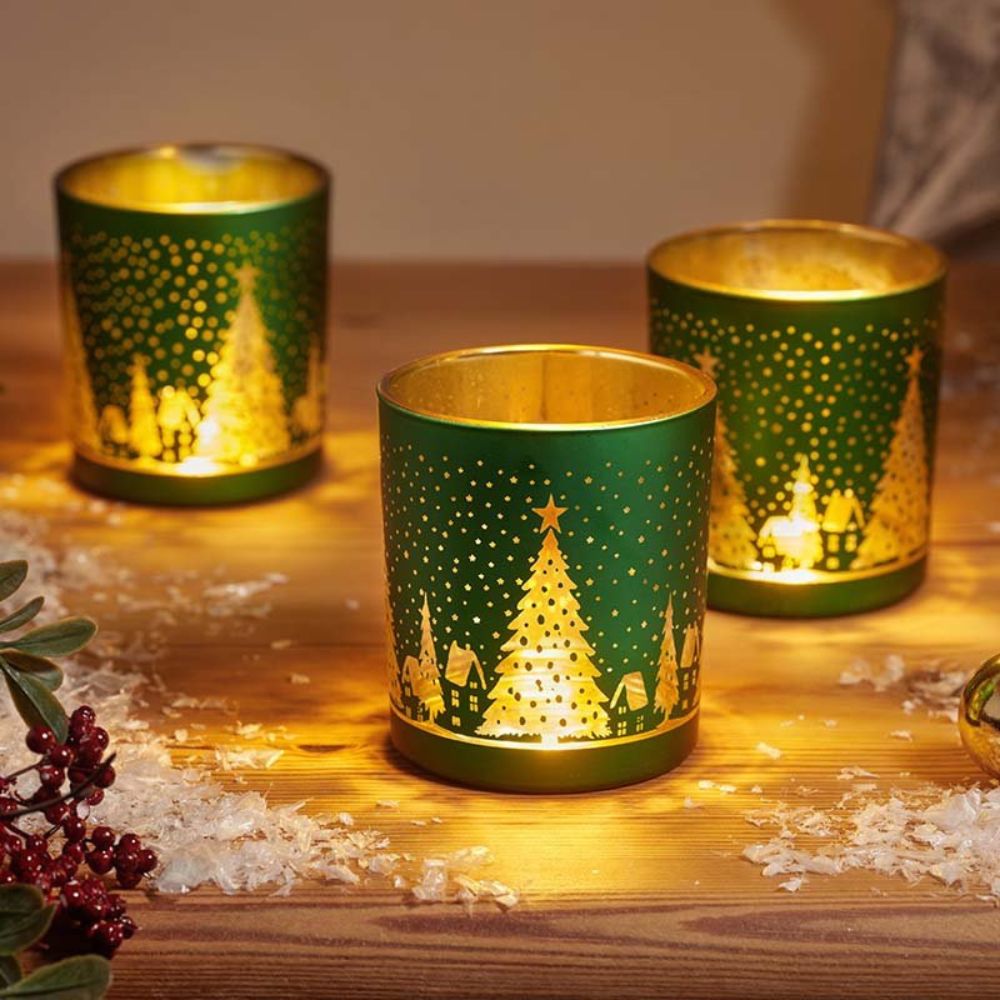 Three Kings 8cm Wonderland T-Light Holders - Emerald (Set of 3)