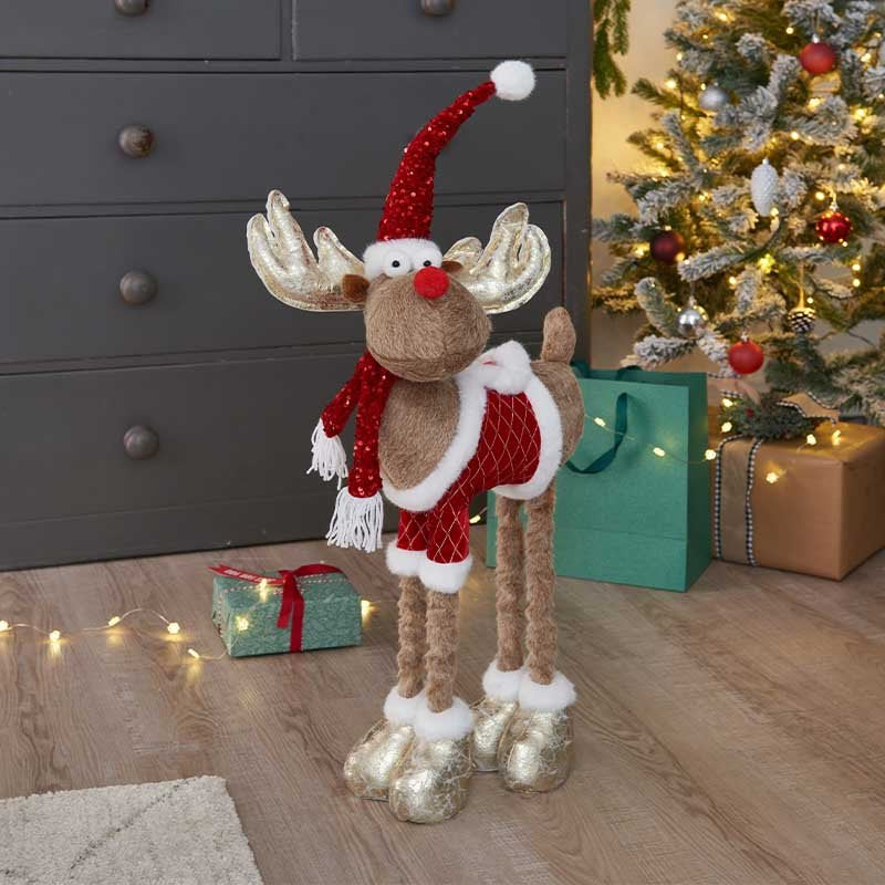 Three Kings 91cm Golden Rudolf Standing Ornament