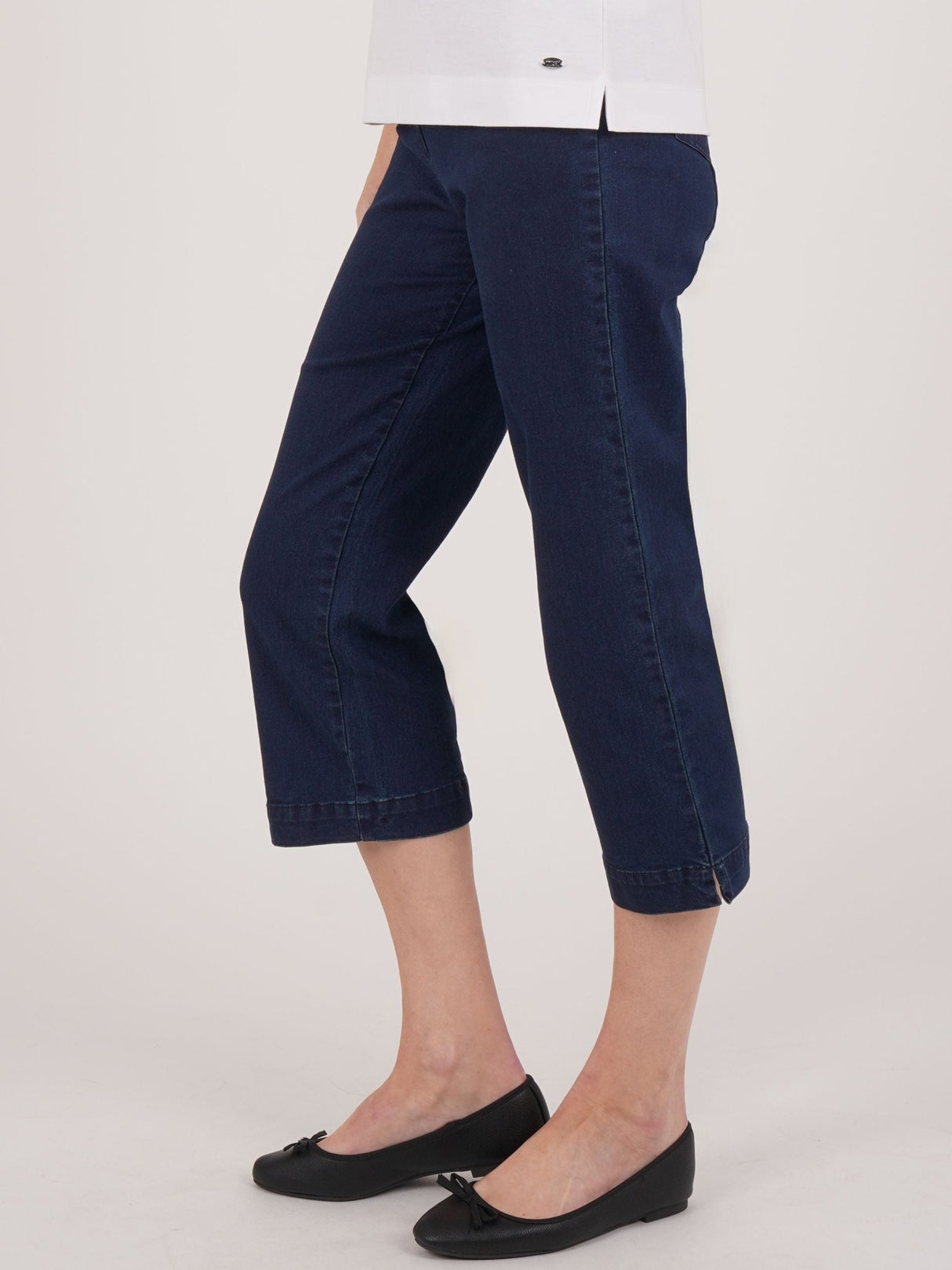 TIGI 10/12 Navy Wide Leg Crop Trouser - T25 - 40E - Old Railway Line Garden Centre