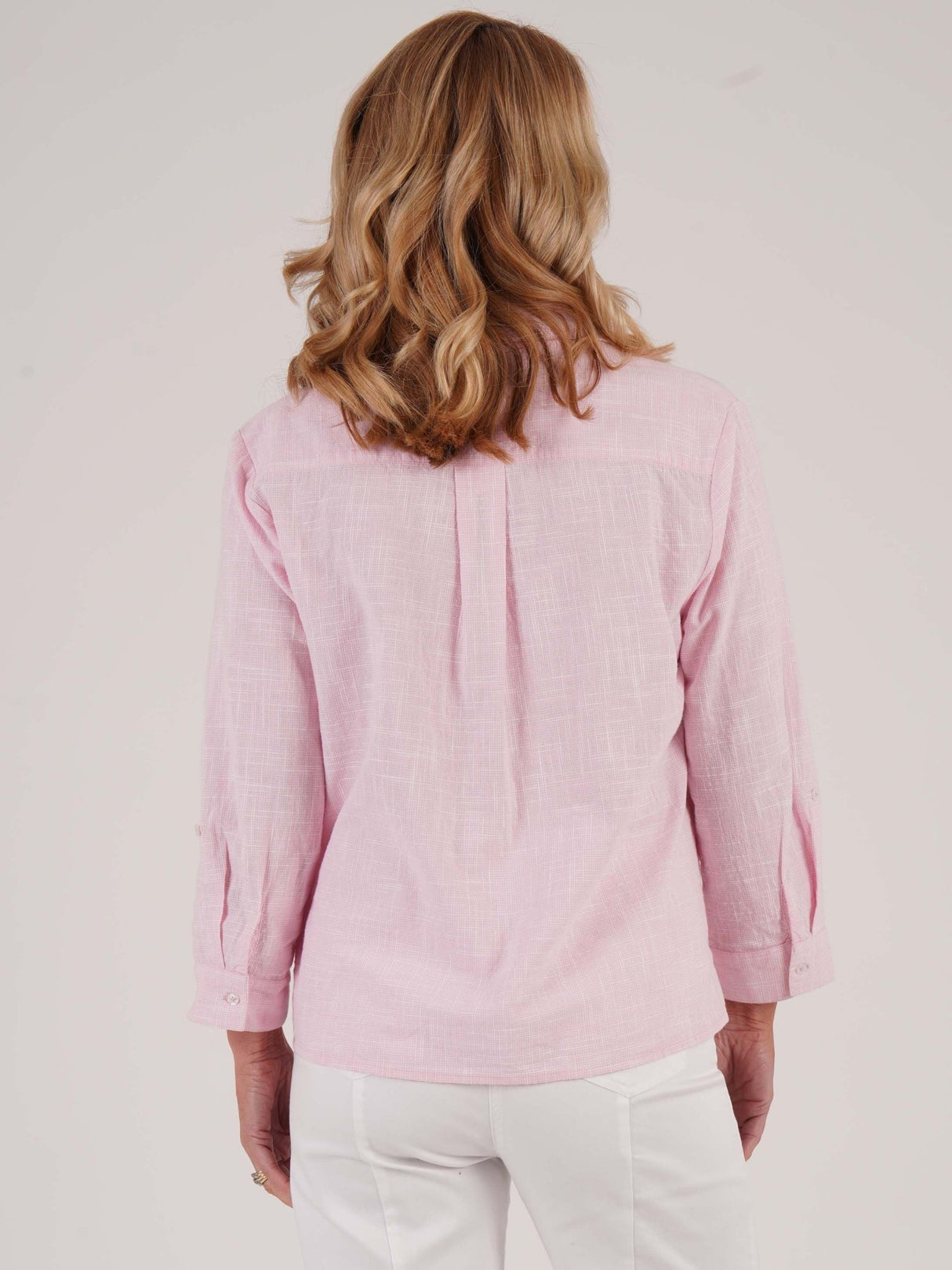 TIGI 10/12 Pink Cotton Micro - check Shirt - T25 - 38A - Old Railway Line Garden Centre