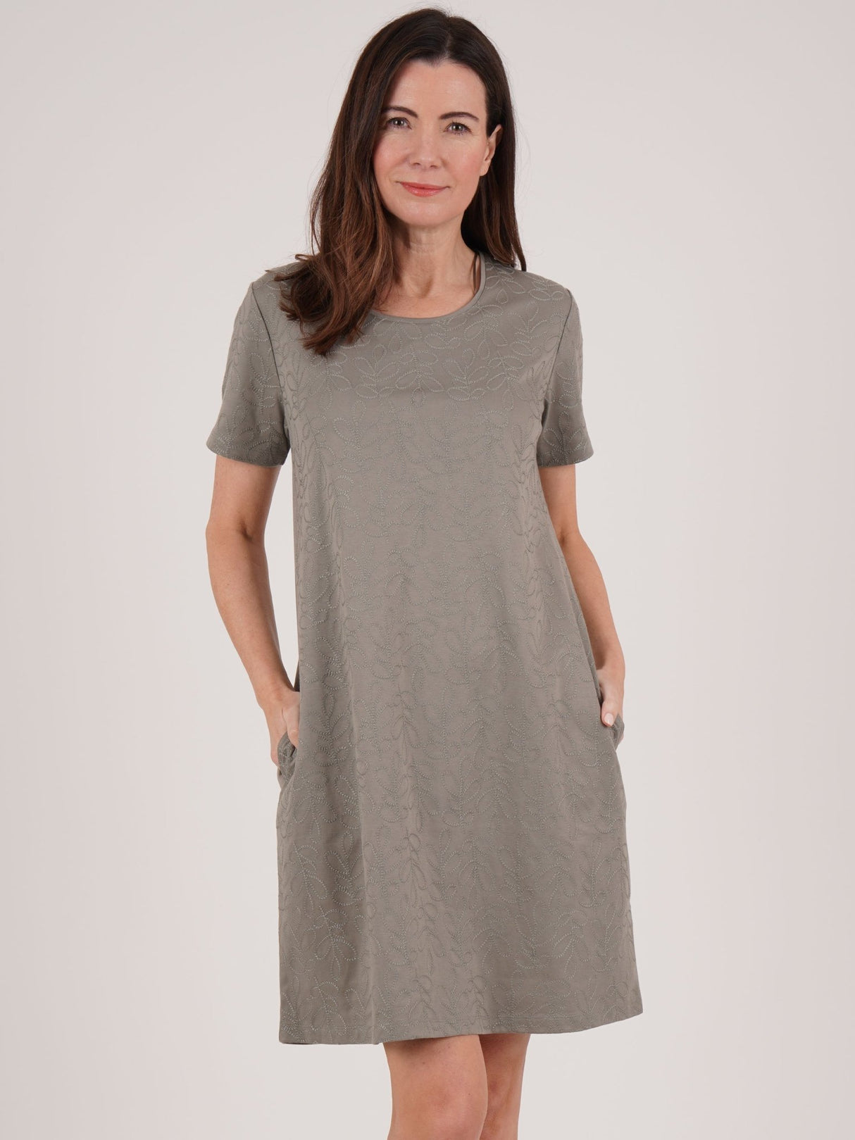 TIGI 10/12 Sage Orla Mod - Eco Leaf Embroidered Dress - T25 - 37E - Old Railway Line Garden Centre