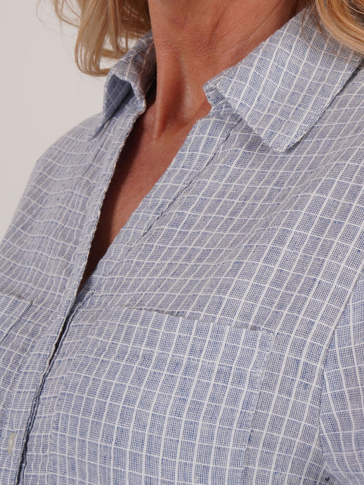 TIGI 14/16 Blue Grid Check Shirt - T25 - 46C - Old Railway Line Garden Centre