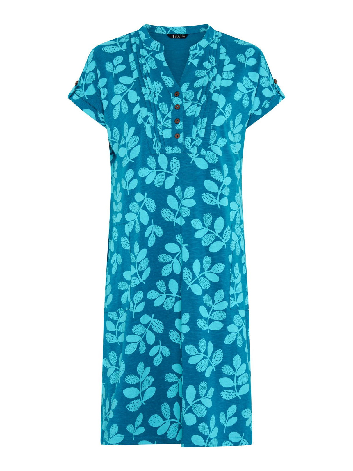 TIGI 14/16 Teal Mod Eco Leaf Dress - T25 - 43E - Old Railway Line Garden Centre