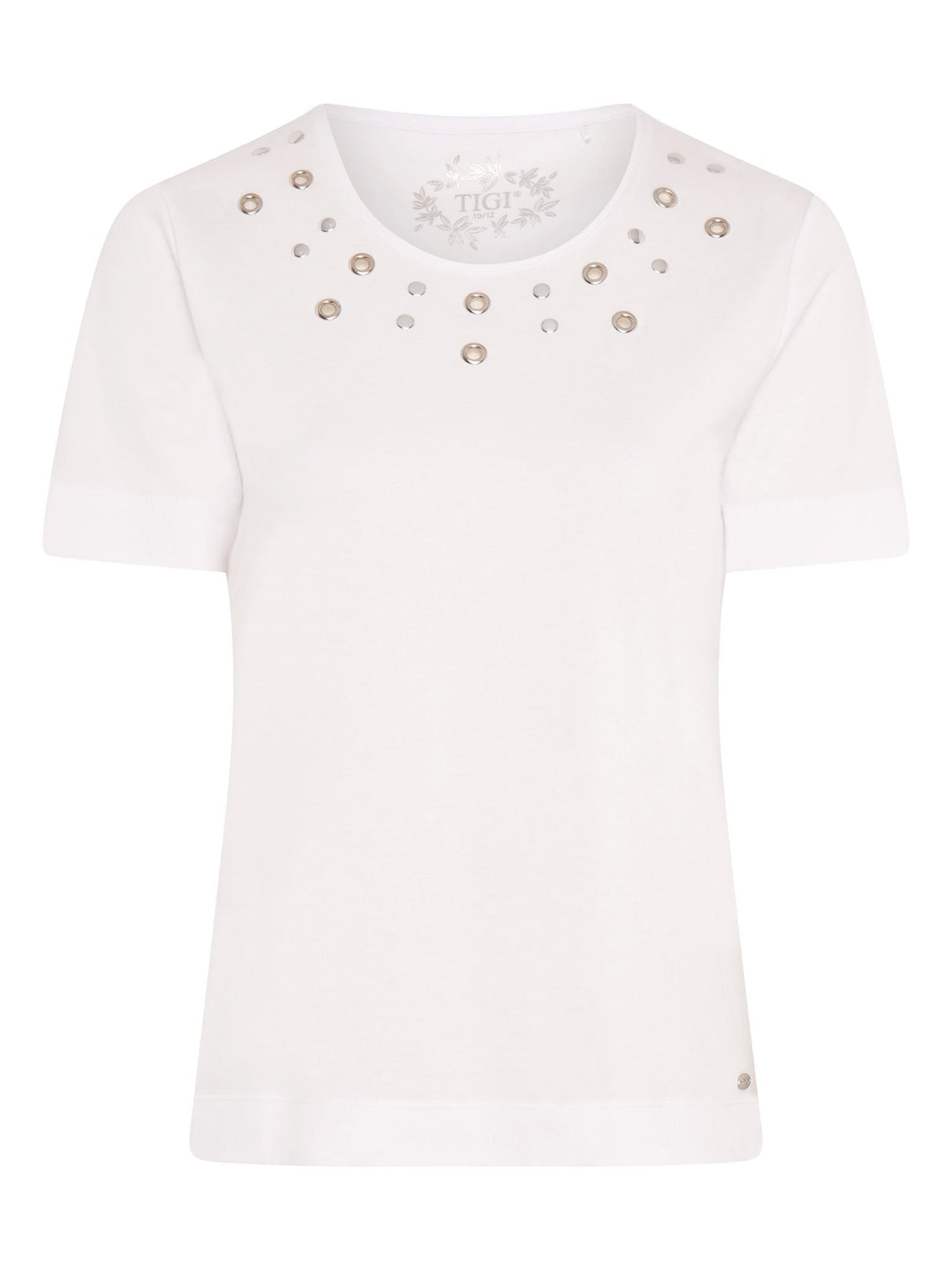 TIGI 14/16 White Eyelet Neck Trim Top - T25 - 42B - Old Railway Line Garden Centre