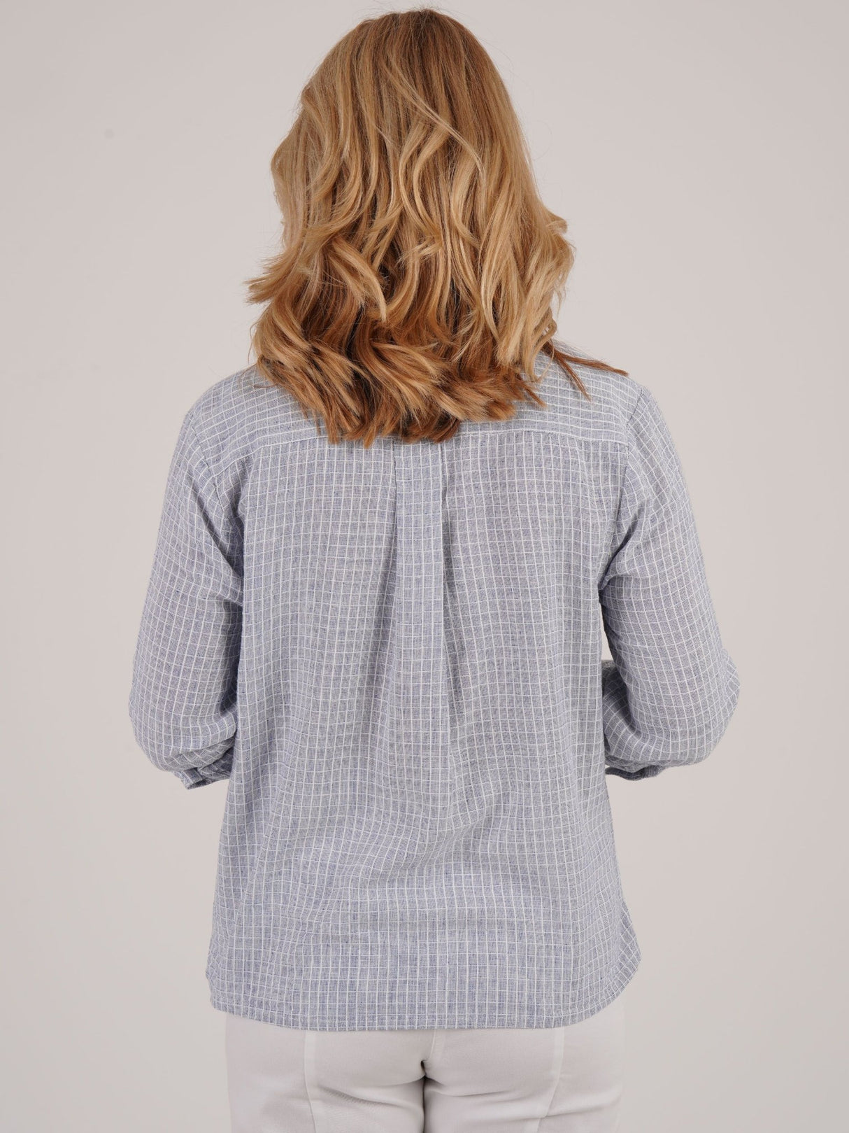 TIGI 18/20 Blue Grid Check Shirt - T25 - 46C - Old Railway Line Garden Centre