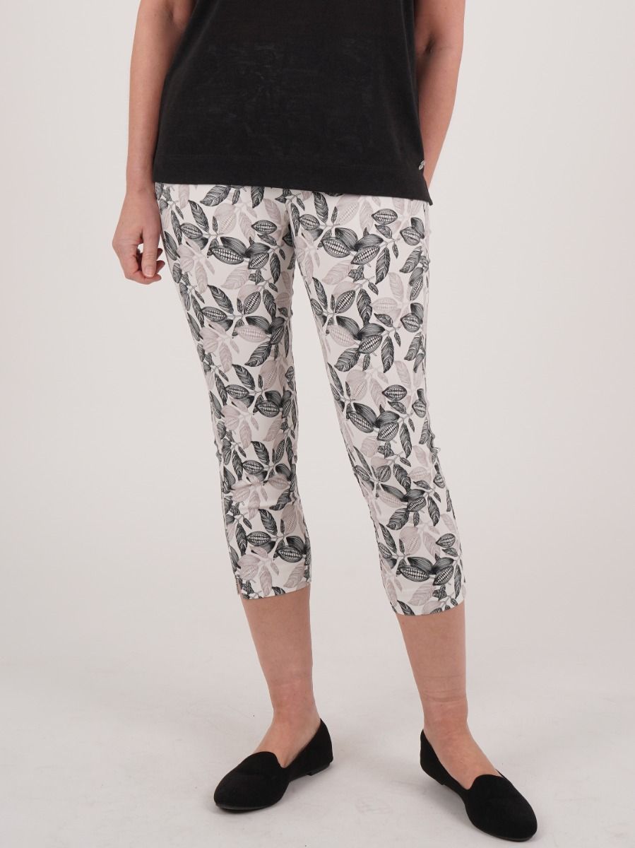 TIGI 22/24 Ivory Leafy Cocoa Bean Cropped Trouser - T25 - 38E - Old Railway Line Garden Centre
