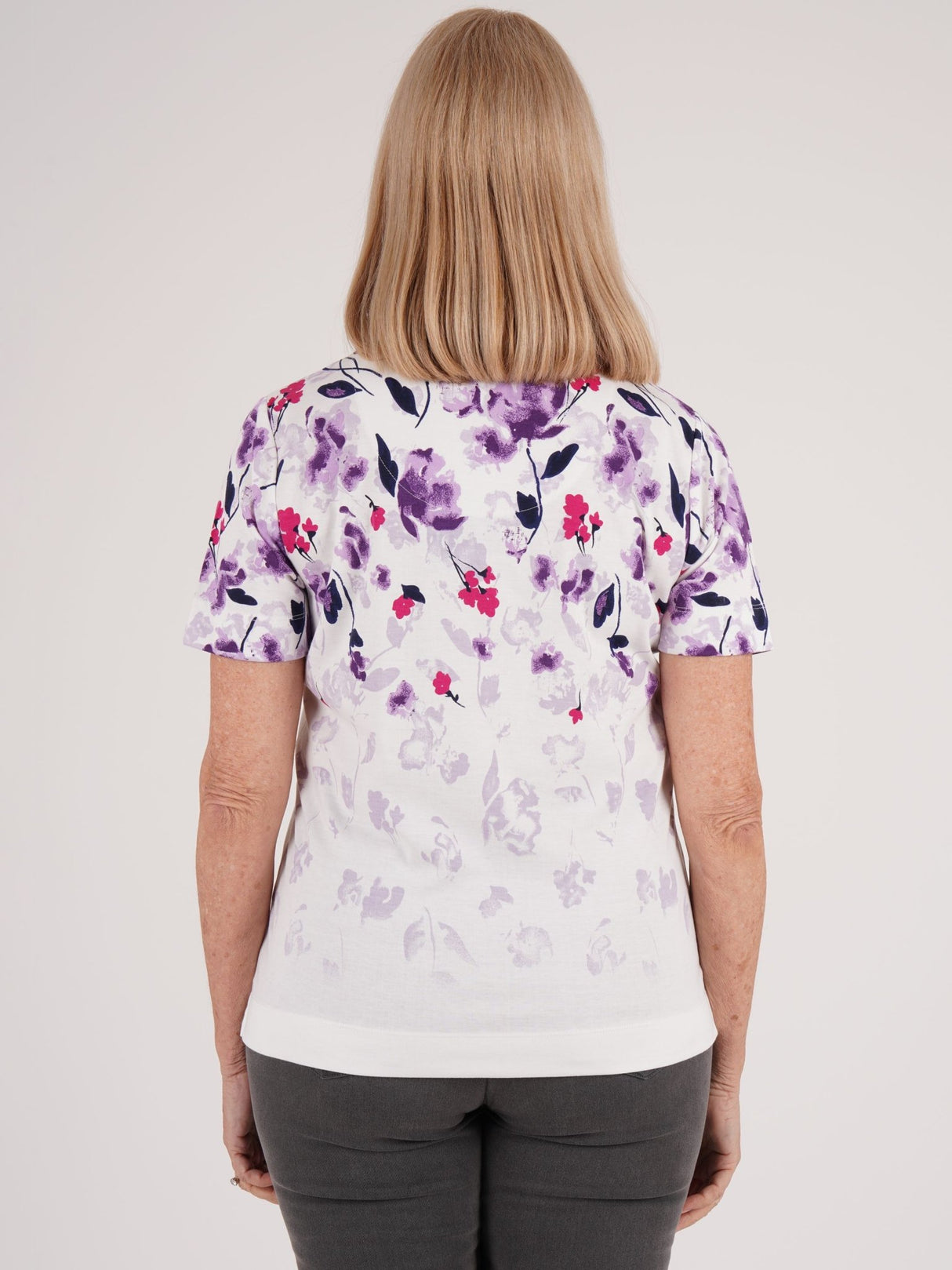 TIGI 22/24 Lilac Cascade Border Print Top - T25 - 32A - Old Railway Line Garden Centre