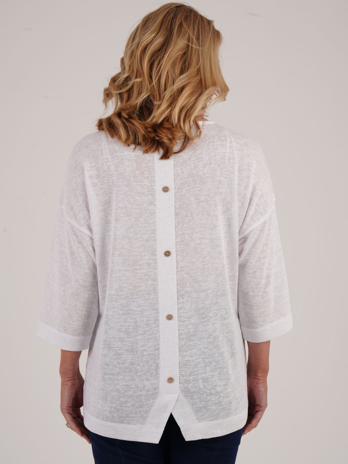 TIGI 22/24 White Patch Pocket 3/4 Length Sleeve Top - T25 - 44B - Old Railway Line Garden Centre