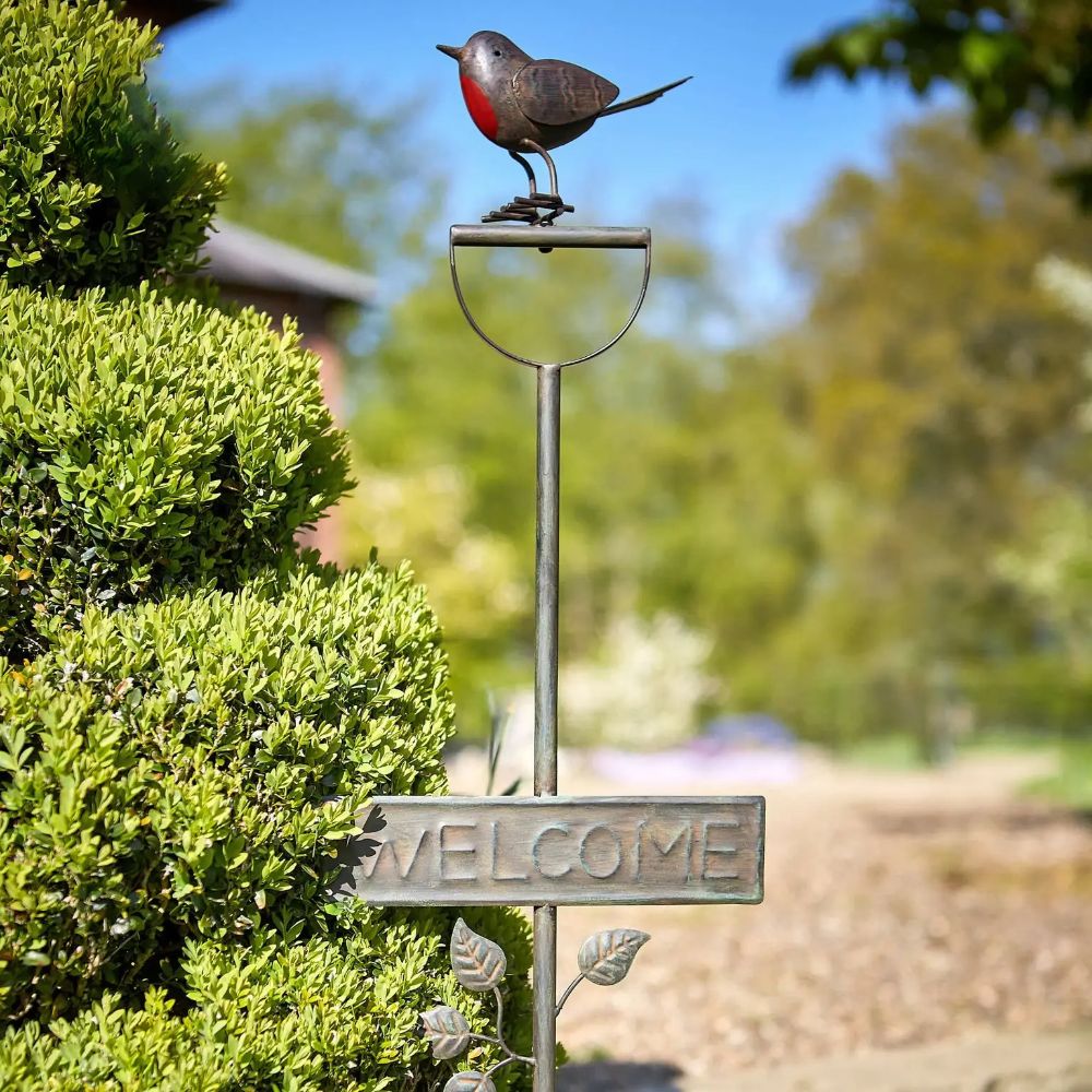 Tom Chambers 100cm Robin on Spade Plant Stake