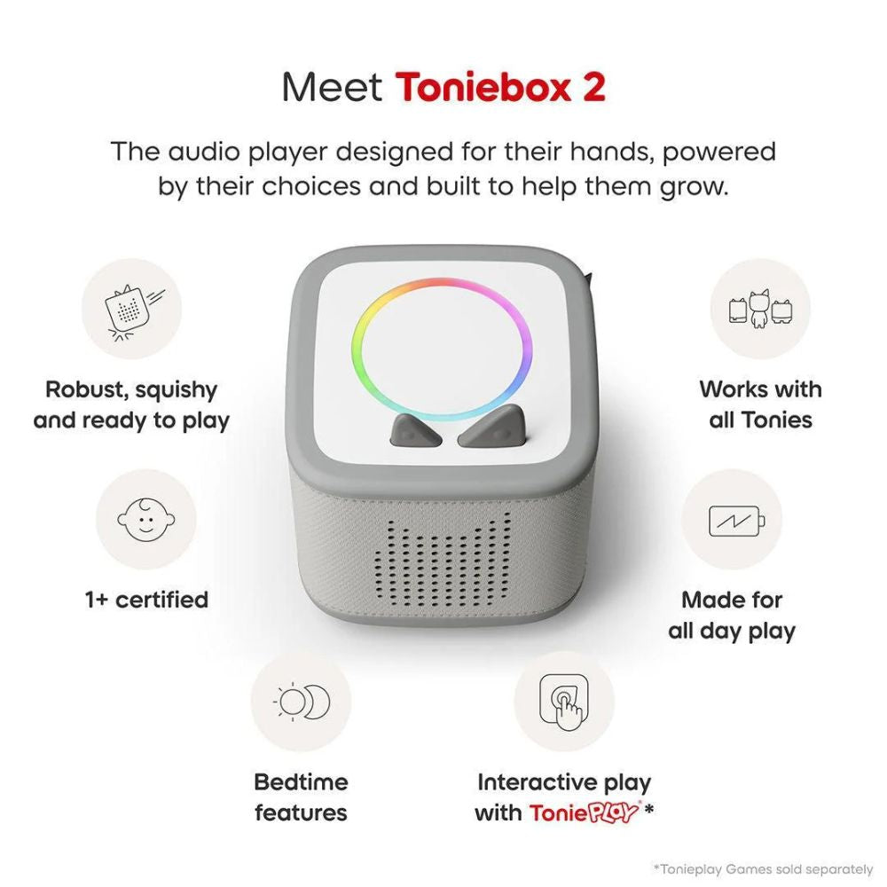 Tonies Toniebox 2 Starter Set with Creative Tonie Rubie - Grey