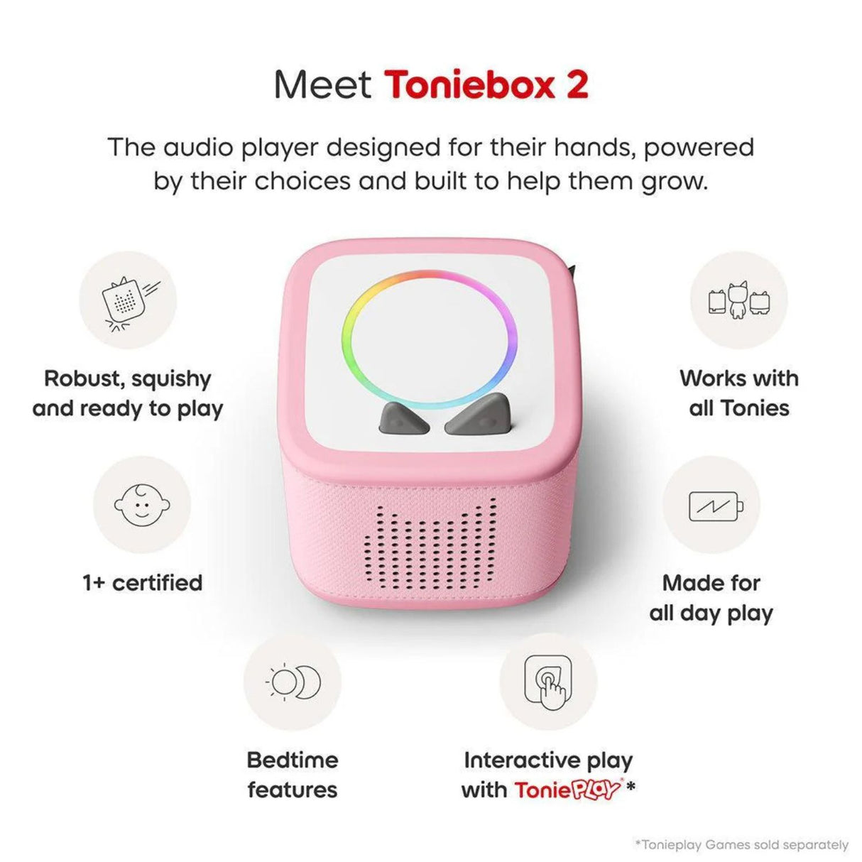 Tonies Pink Toniebox2 Starter Set & Creative Tonie