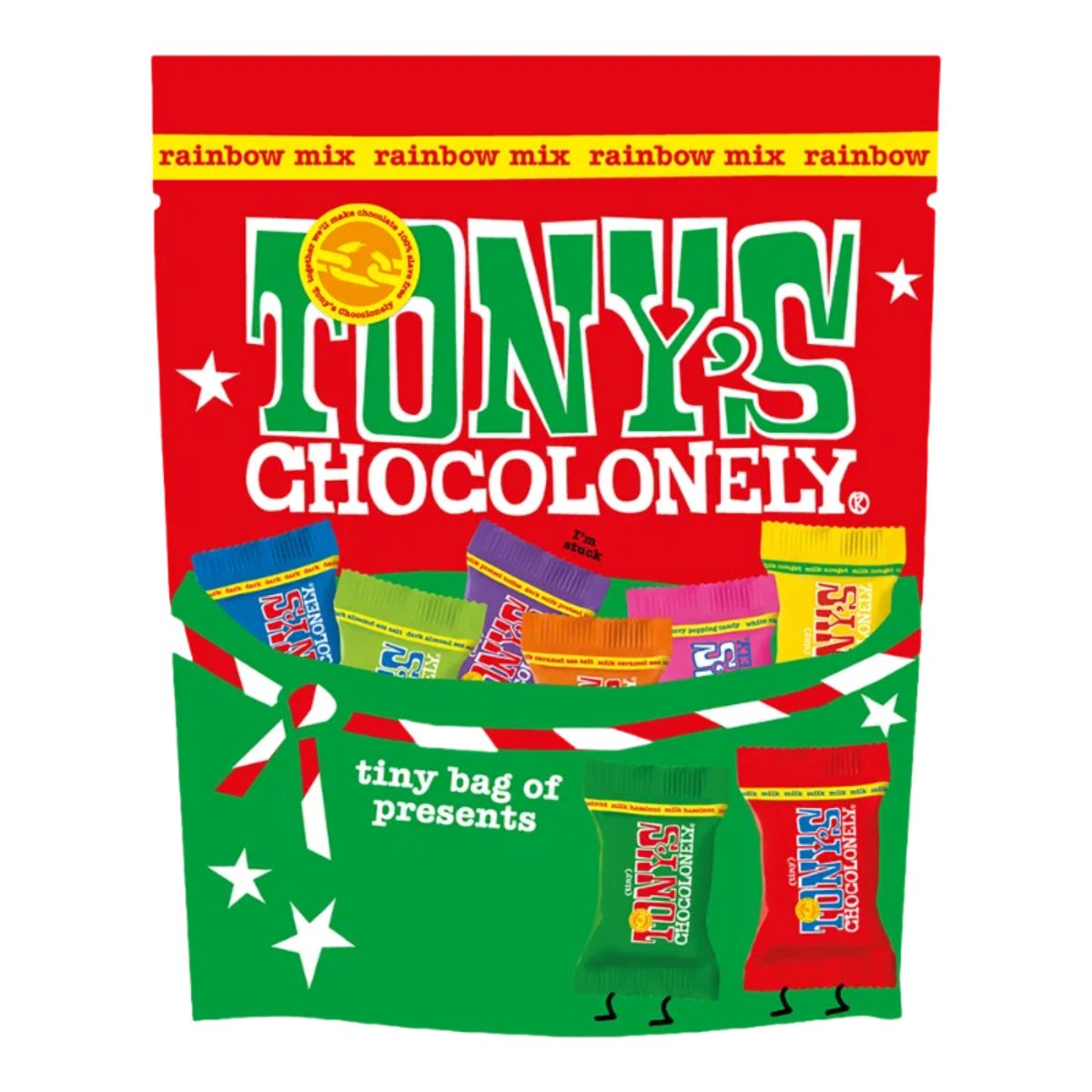 Tony's Chocolonely 126g Rainbow Mix Christmas Pouch