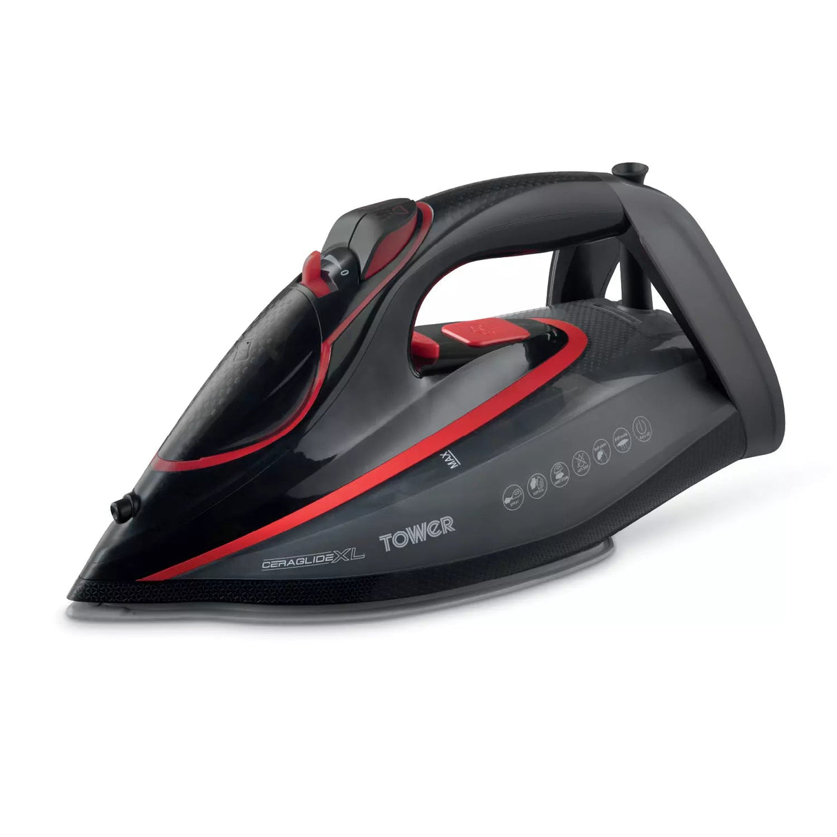 Tower 3100W One Temp Steam Iron - Black/Red - Old Railway Line Garden Centre
