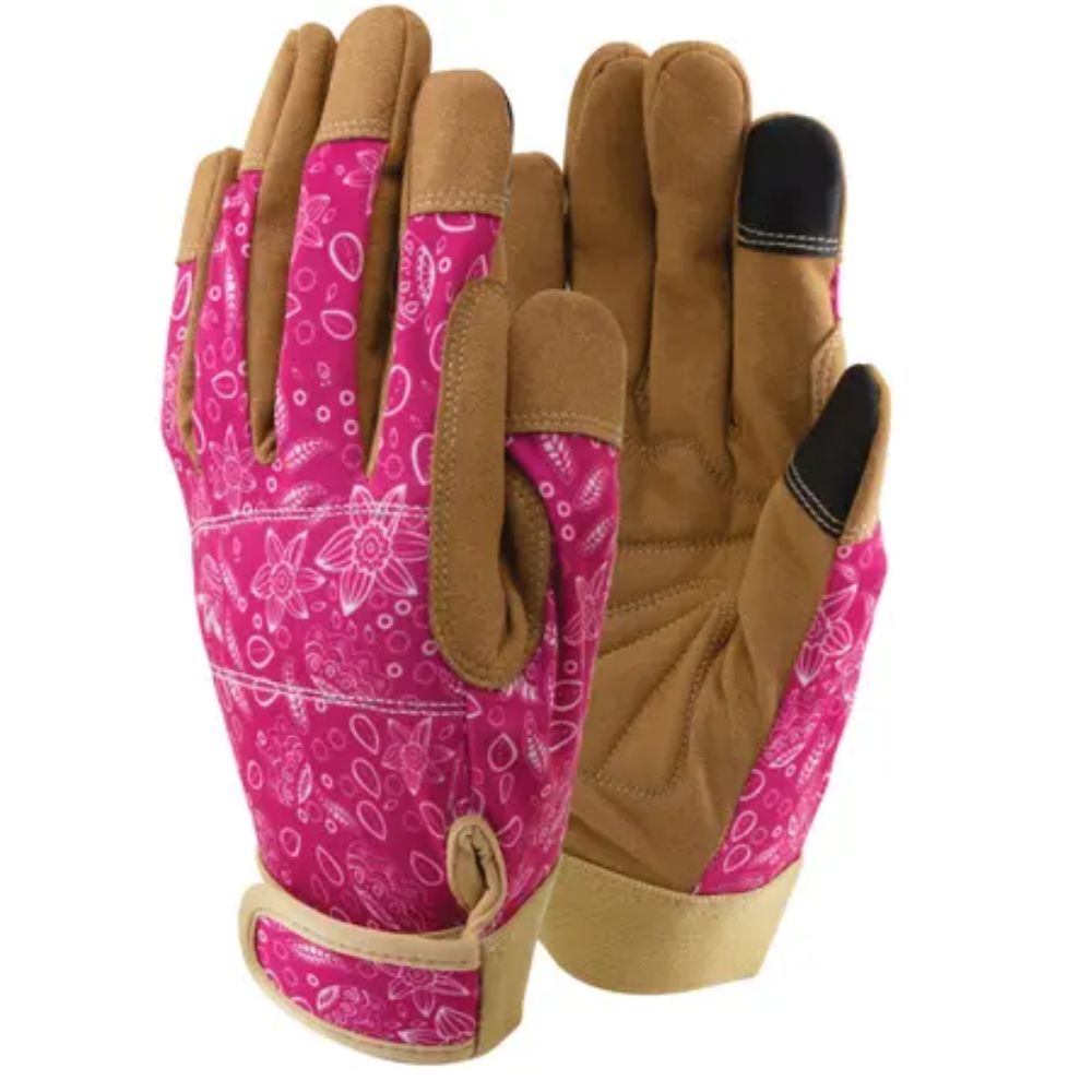 Town & Country Pink Synthetic Leather Gloves - Small