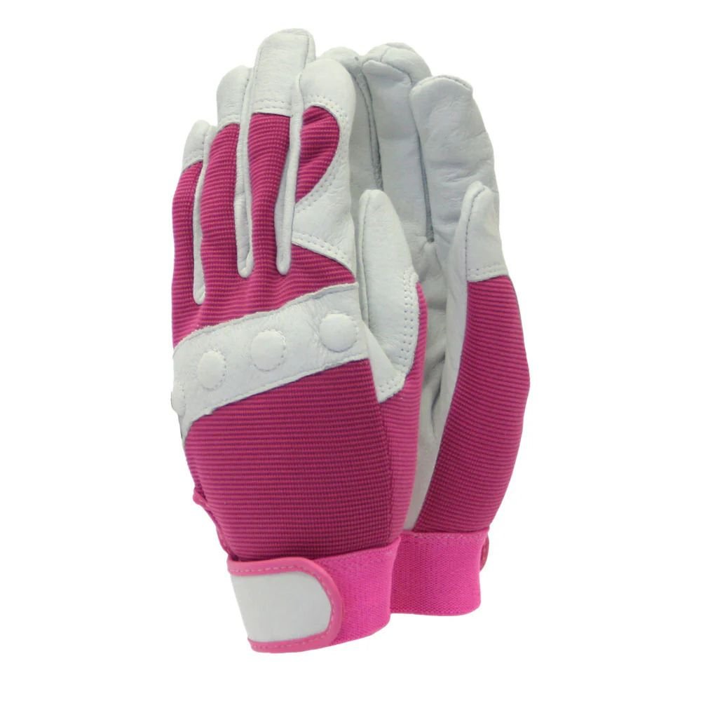 Town & Country Pink Delux Leaather Comfort Fit Glove - Small - Old Railway Line Garden Centre