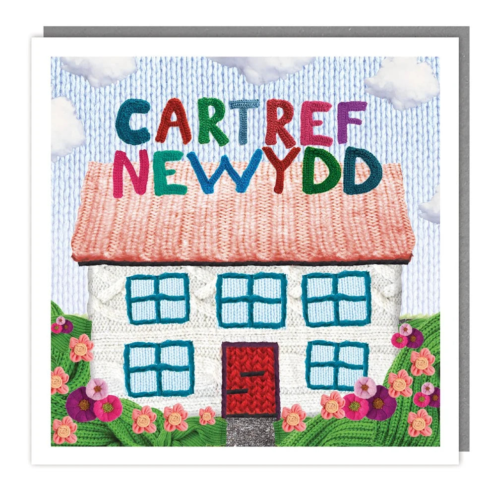 Tracks Publishing Cartref Newydd / New Home Kintted House Blank Card