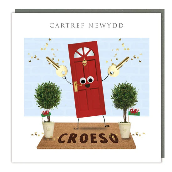 Tracks Publishing Cartref Newydd Red Door Blank Card