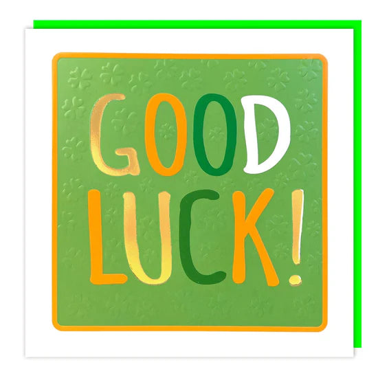 Tracks Publishing Good Luck Blank Card - Neon Green