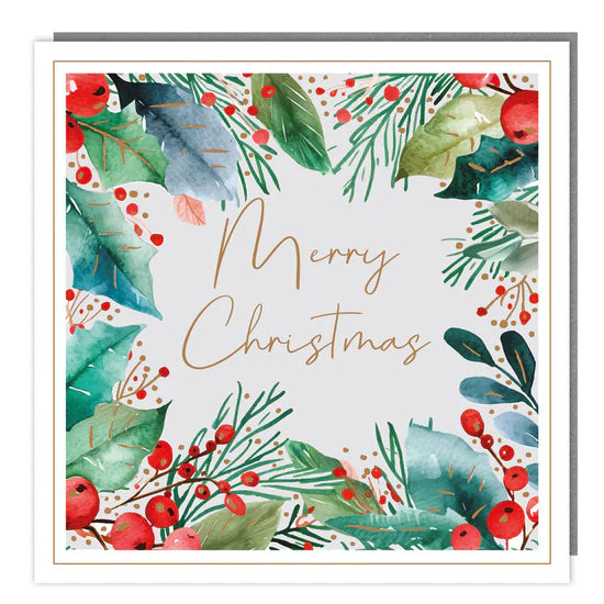 Tracks Publishing Holly Border Christmas Charity Cards - (Pack of 5)