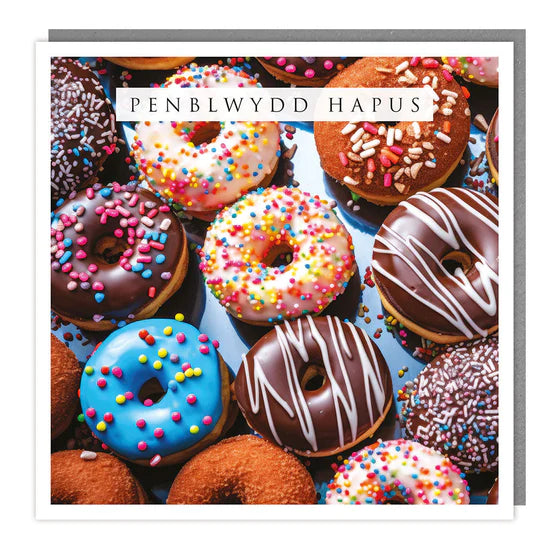 Tracks Publishing Penblwydd Hapus Donuts Blank Card