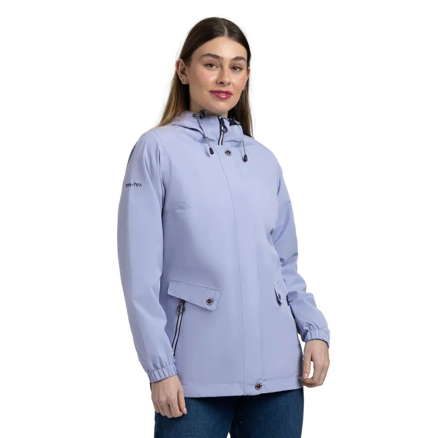 Trespass Flourish Hooded Women's Waterproof Jacket - Cool Blue
