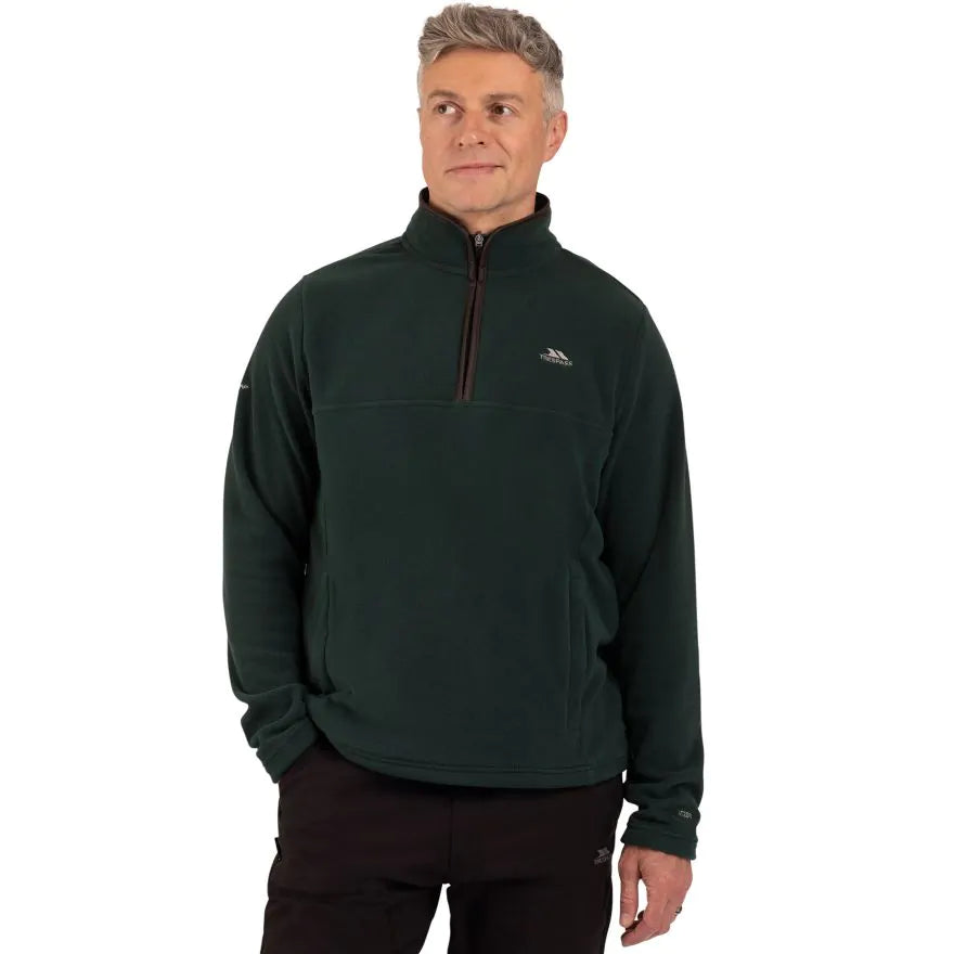 Trespass Huntar AT200 3/4 Zip Men's Fleece - Dark Green