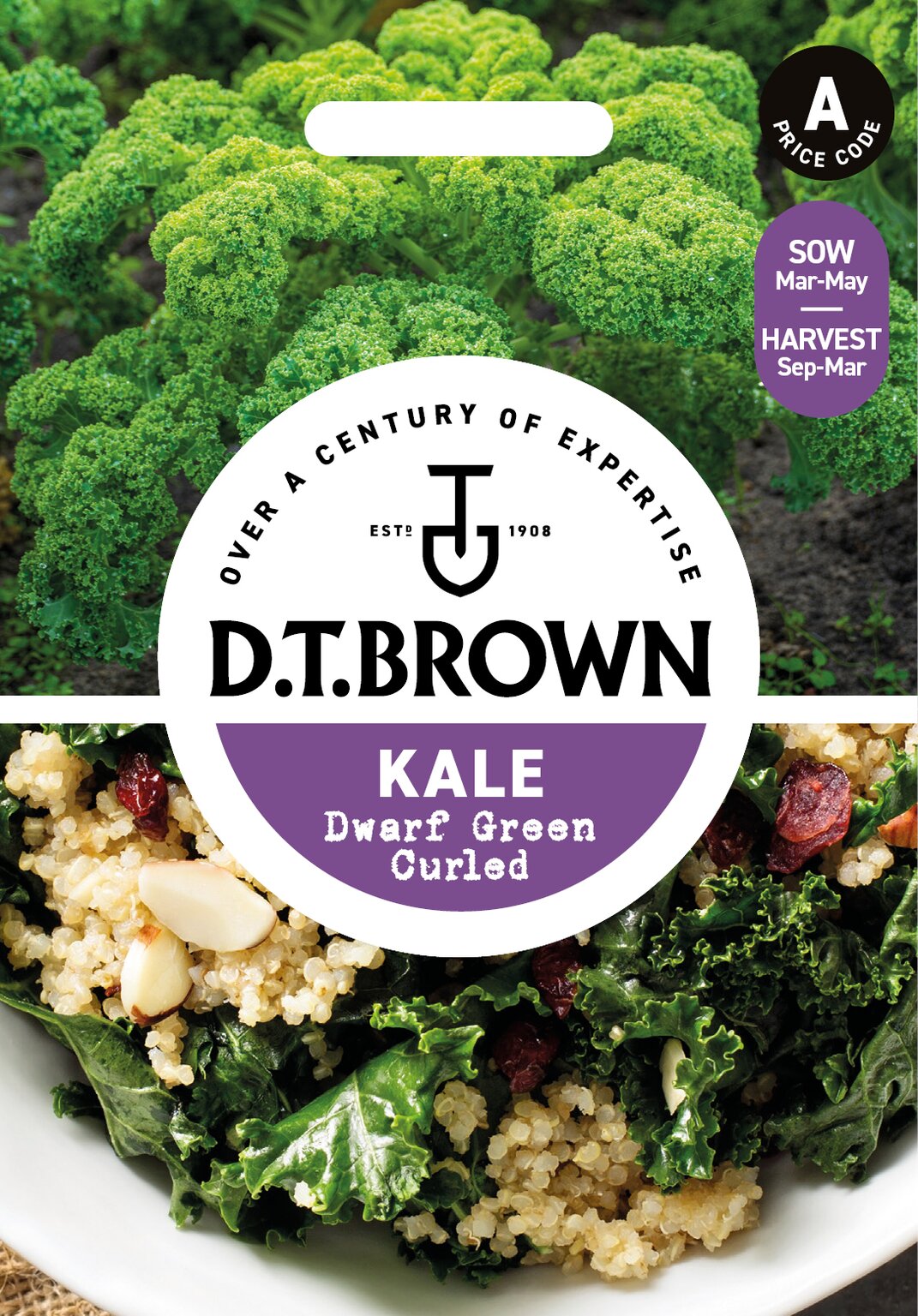 D.T. Brown 'Dwarf Green Curled' Kale Seeds