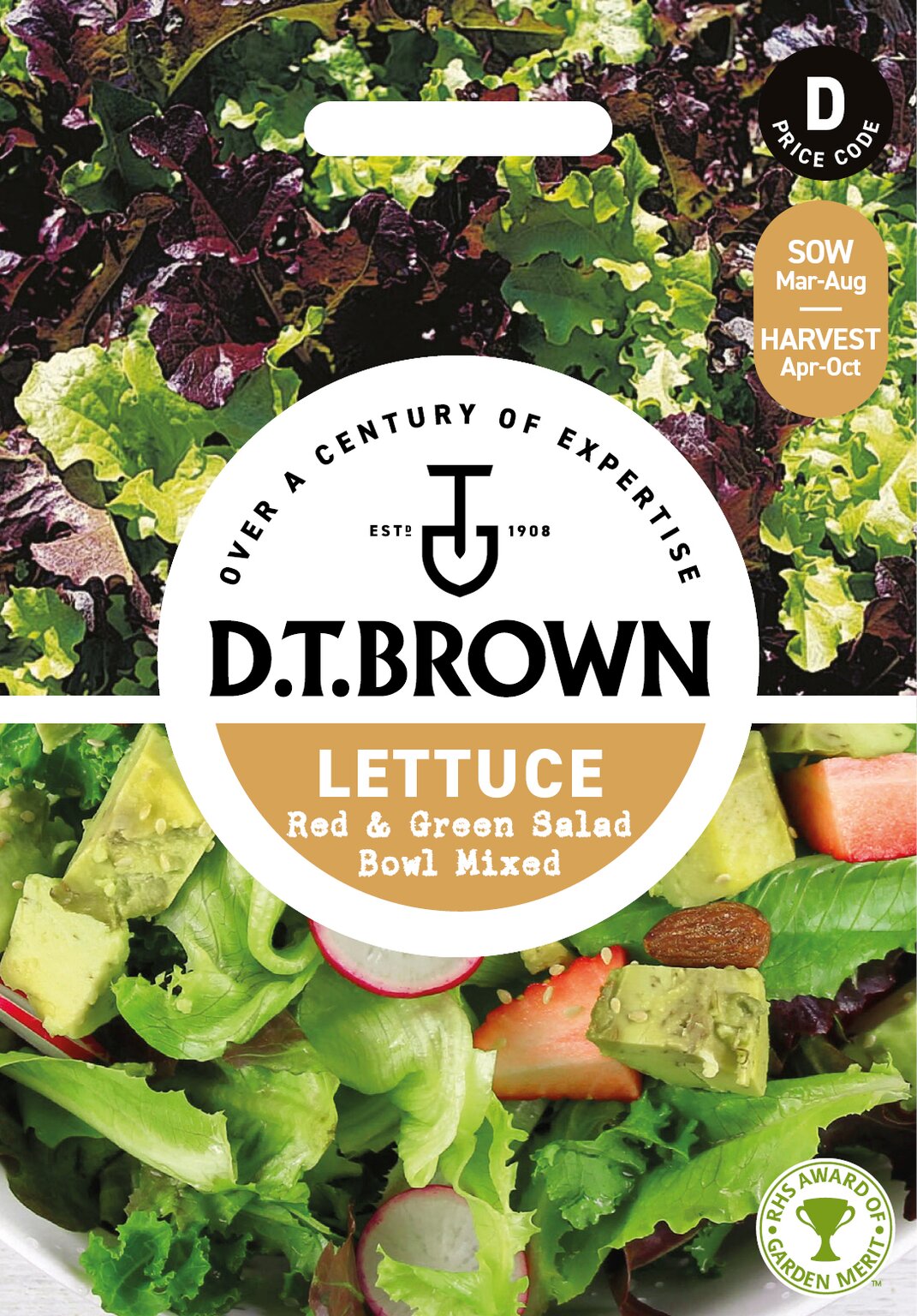 D.T. Brown 'Red & Green Salad Bowl' Lettuce Mix Seeds