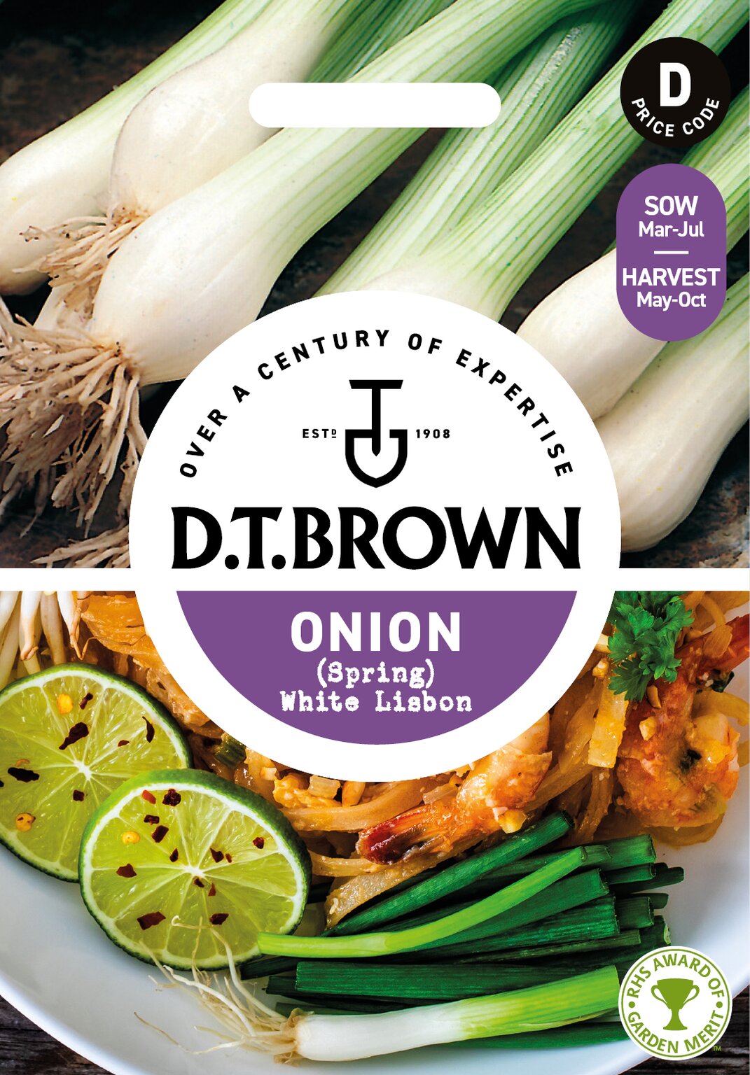 D.T. Brown 'White Lisbon' Spring Onion Seeds