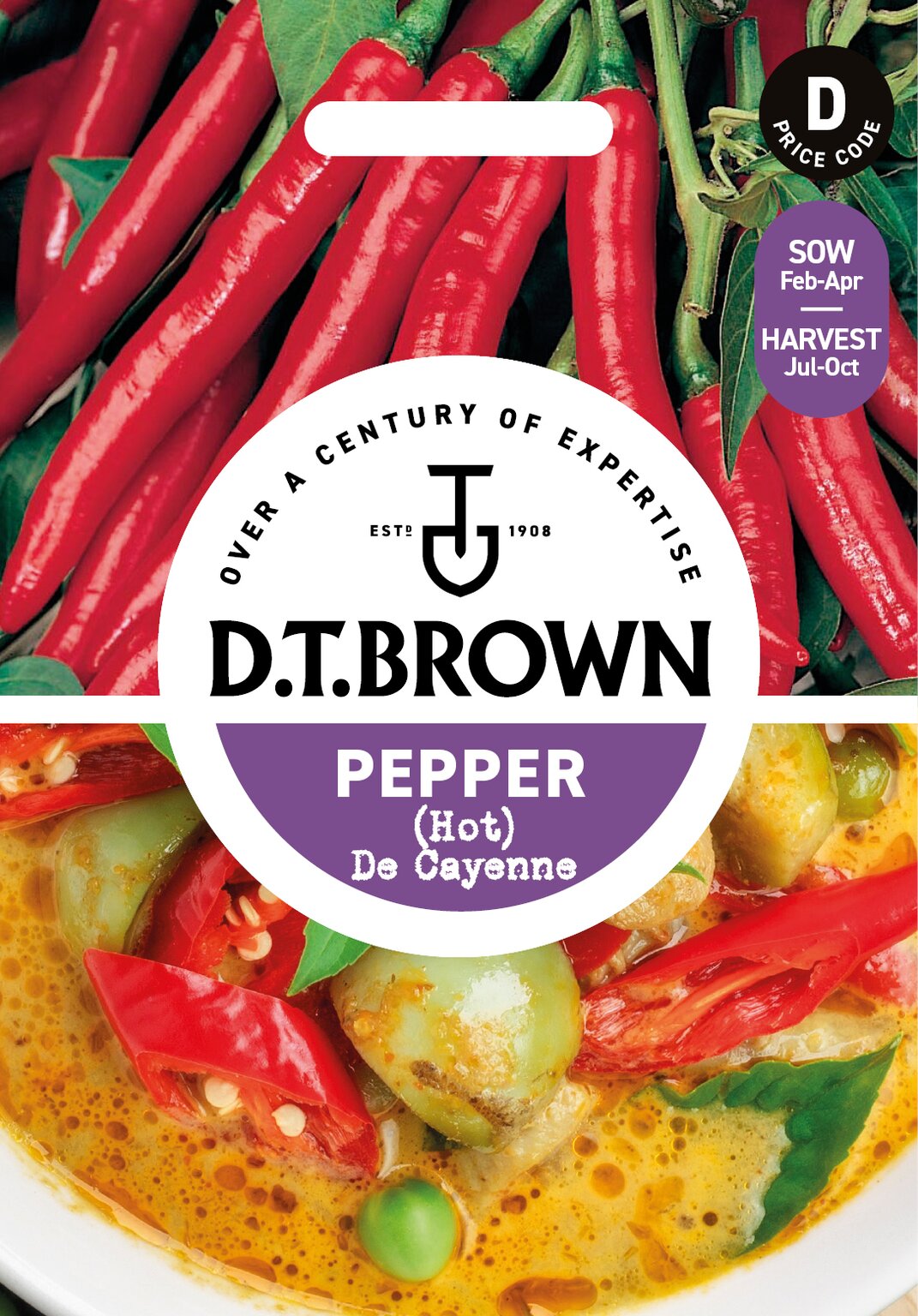 D.T. Brown 'De Cayenne' (Hot) Pepper Seeds