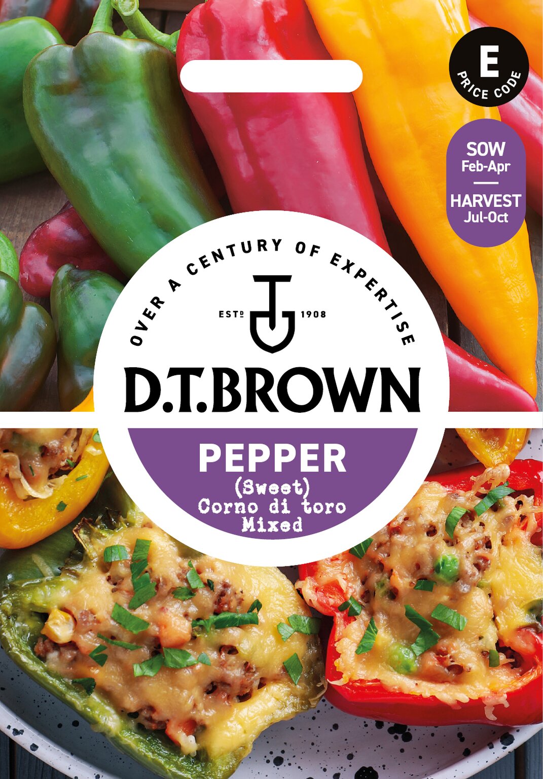 D.T. Brown Mixed 'Corno di Toro' (Sweet) Pepper Seeds