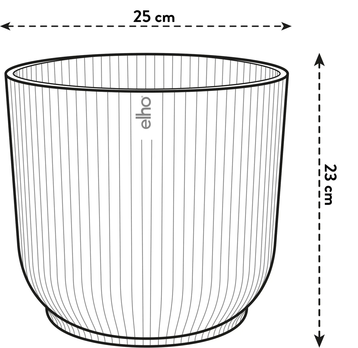 Elho 22cm Vibes Fold Round Plant Pot - White Linen