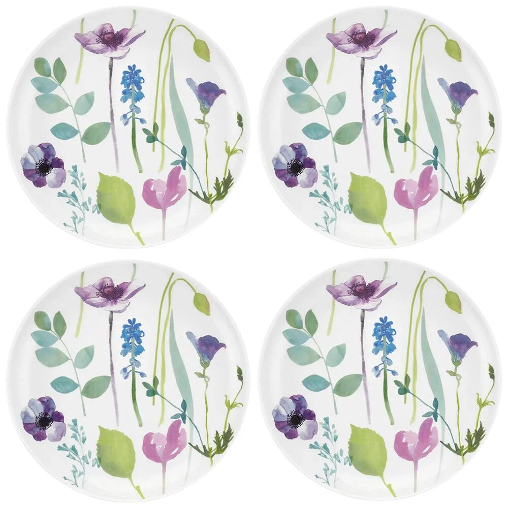 Portmeirion 28cm Water Garden Set of 4 Coupe Side Plates