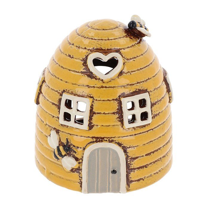Village Pottery 11.5cm Yellow Mini Beehive Tealight Holder - 335580 - Old Railway Line Garden Centre