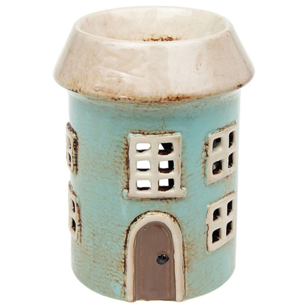Village Pottery 15cm Aqua Round Tea Light Holder