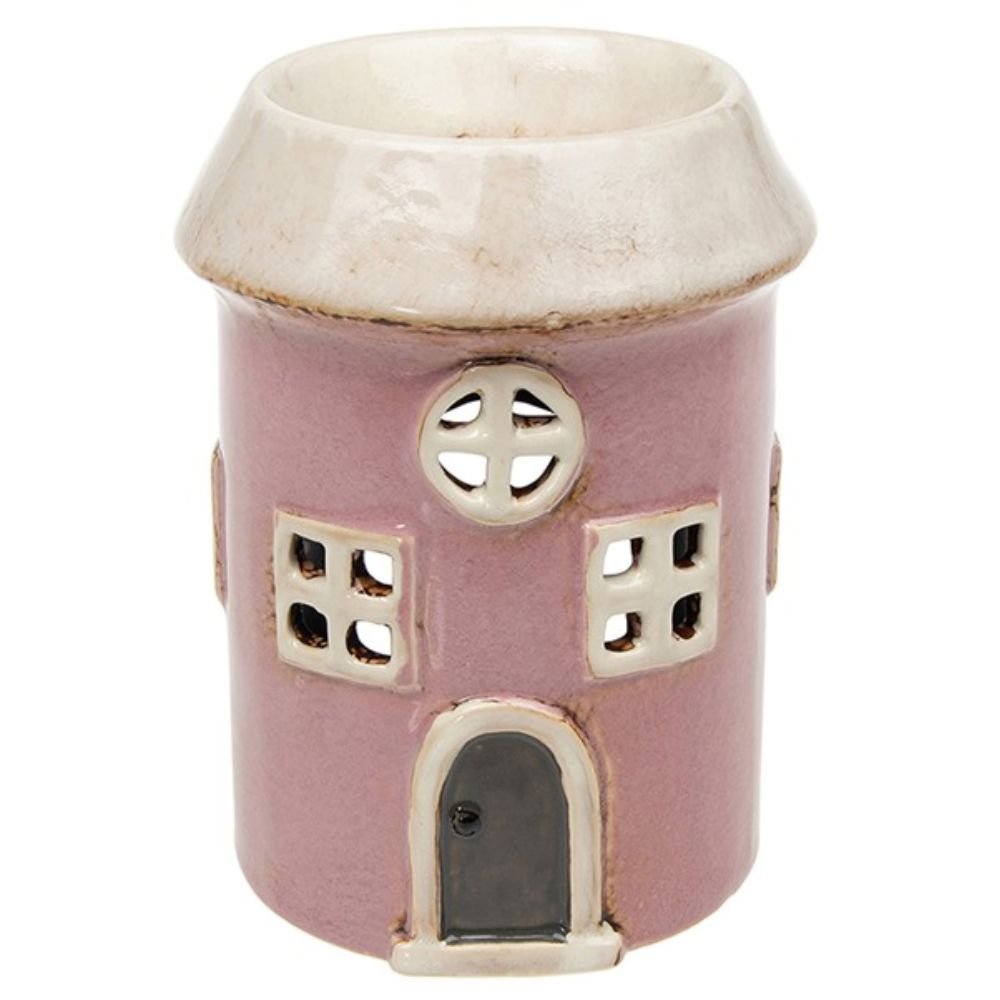 Village Pottery 15cm Pink Round Tea Light Holder - Old Railway Line Garden Centre