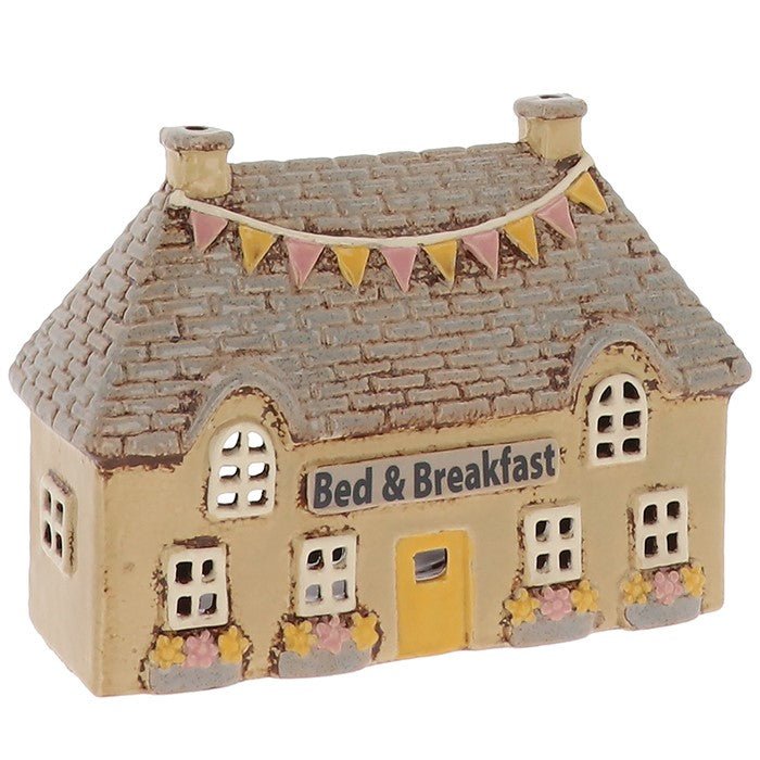 Village Pottery 18.5cm Bed & Breakfast House Tealight - Old Railway Line Garden Centre