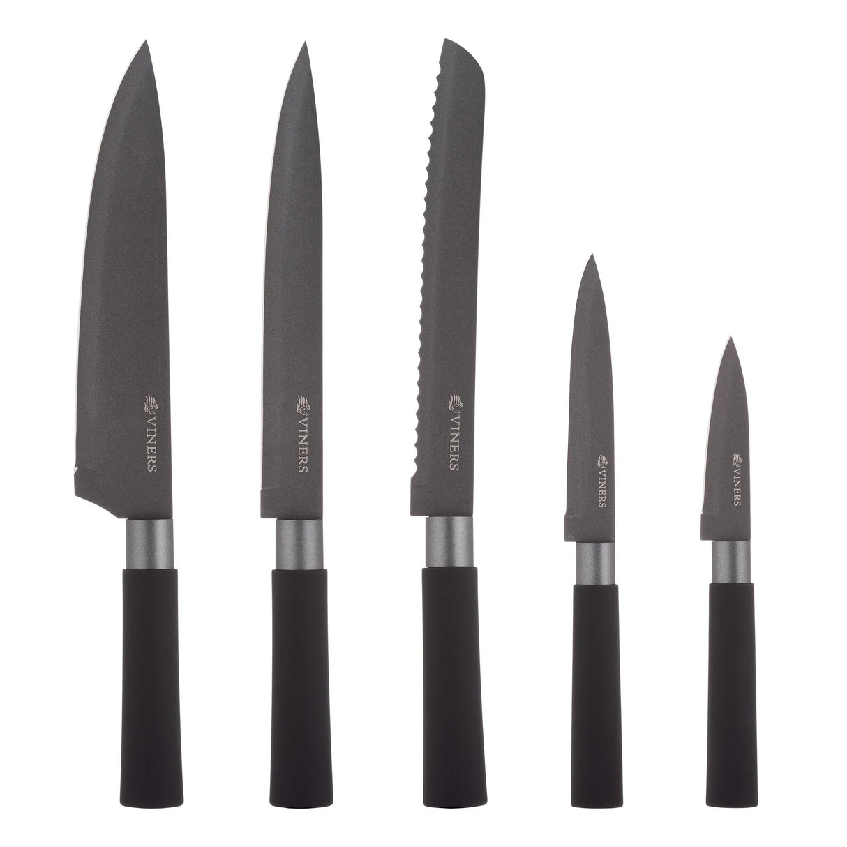 Viners Graphite Knife Block Set - (Set of 6) - Old Railway Line Garden Centre