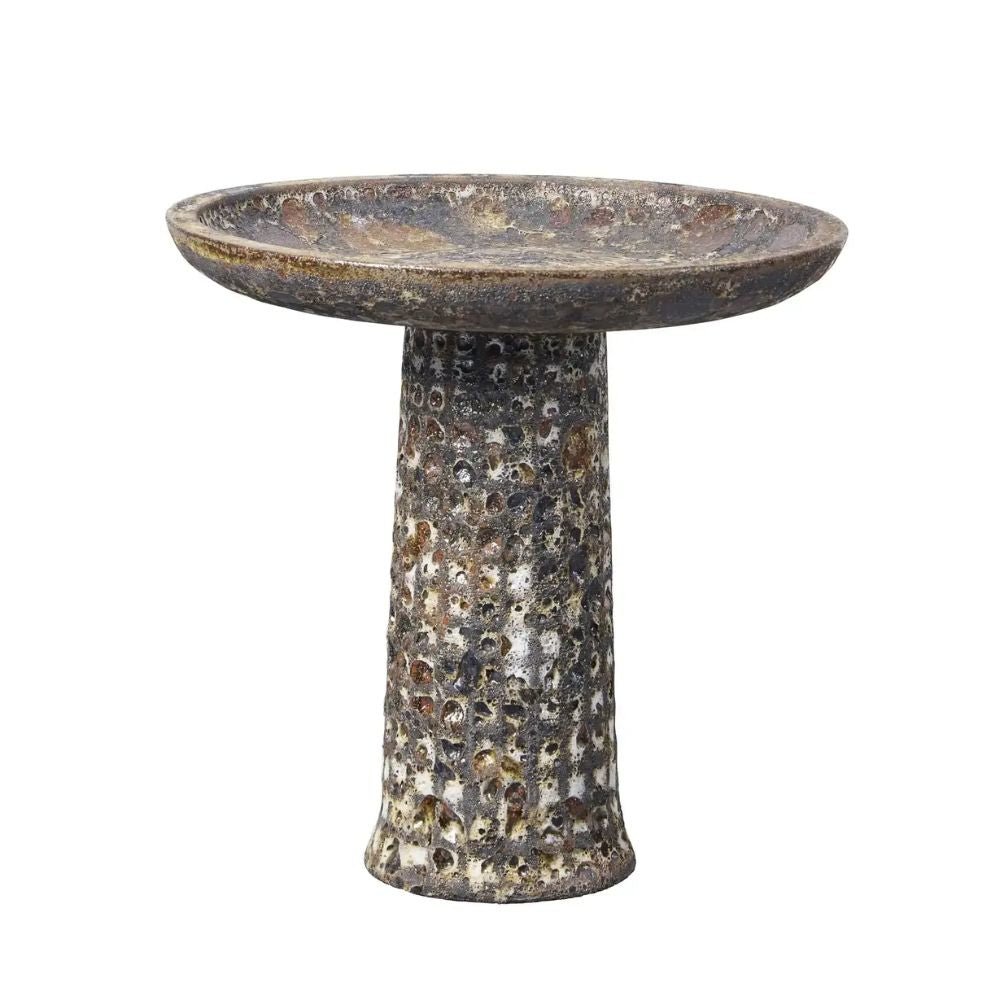 Virtue 50cm Stone Rustic Brown Bird Bath - Old Railway Line Garden Centre