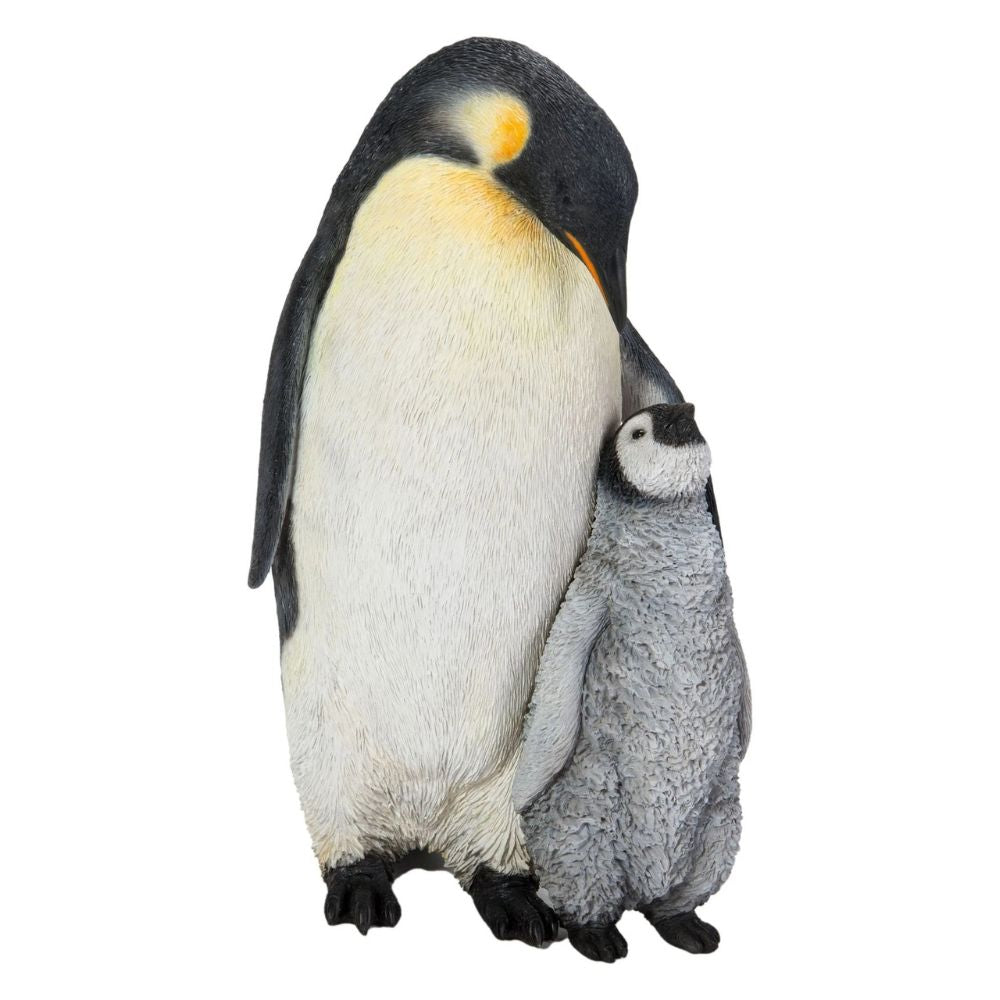 Vivid Arts 27cm Mother & Baby Emperor Penguin Garden Ornament