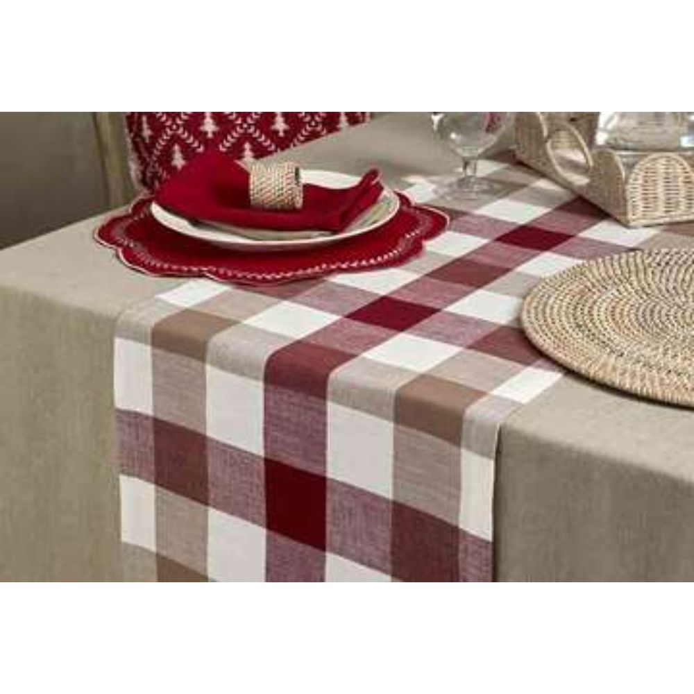 Walton & Co 180cm Vermont Runner Merlot & Mocha