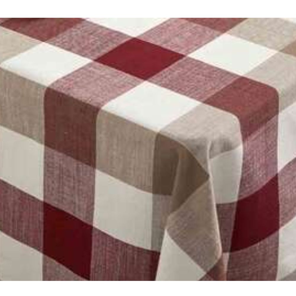 Walton & Co 180cm Vermont Tablecloth Merlot & Mocha