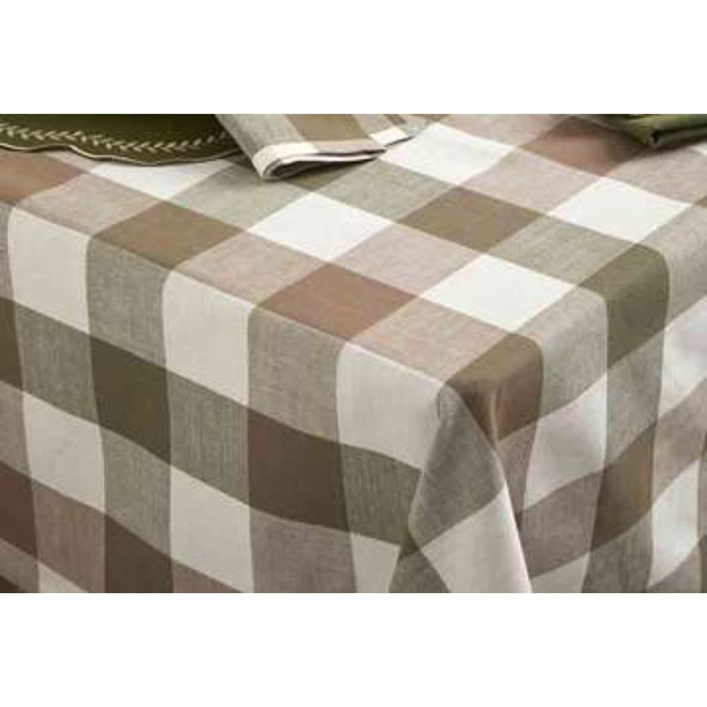 Walton & Co 180cm Vermont Tablecloth Olive & Mocha